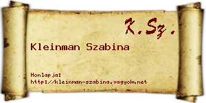 Kleinman Szabina névjegykártya
