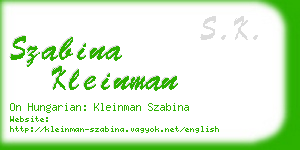 szabina kleinman business card